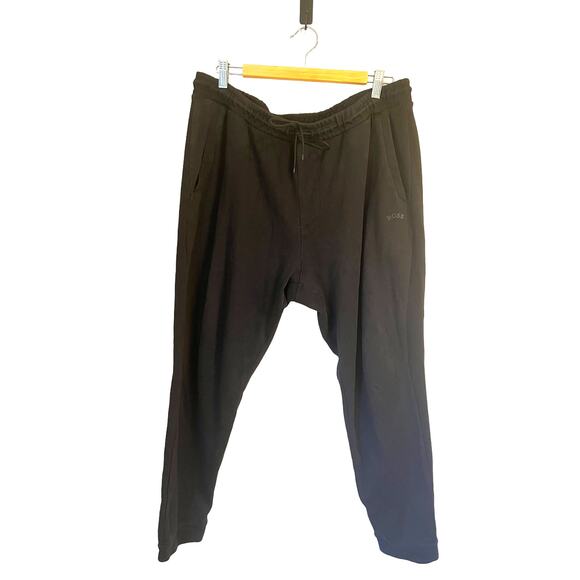 BOSS Hugo Boss COTTON TRACKSUIT BOTTOMS w/CURVED LOGO Black Medium Weight sz 3XL - Picture 4 of 13